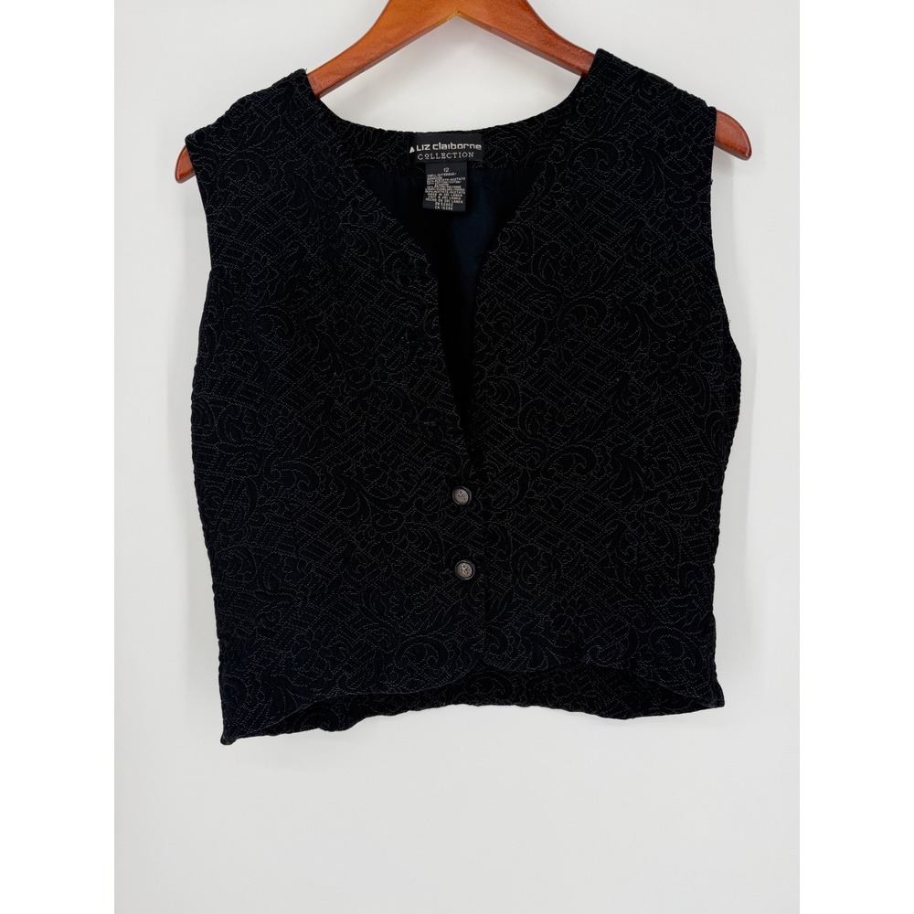 Liz Claiborne Womens Vest 12 Vintage 90s Whimsigoth Dark Academia Corporate Goth